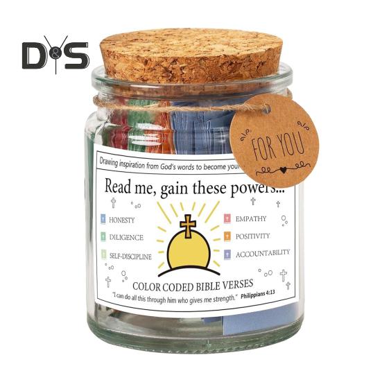 Glas mit Bibelversen „Lies mich, wenn“ – Glas mit Bibelversen – Glas mit täglichem Gebet und Hoffnung – mit 90 Versen – Christliche Geschenke für Frauen und Männer