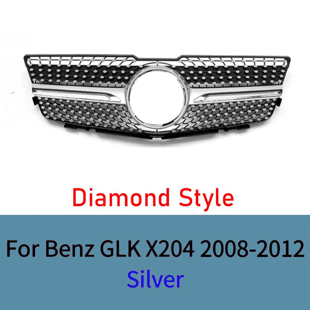 Für Mercedes GLK X204 2013-2015 Frontgrill Passend für GLK280 GLK300 GLK350 Kühlergrill mit Netz ABS Chrom-Zierleiste
