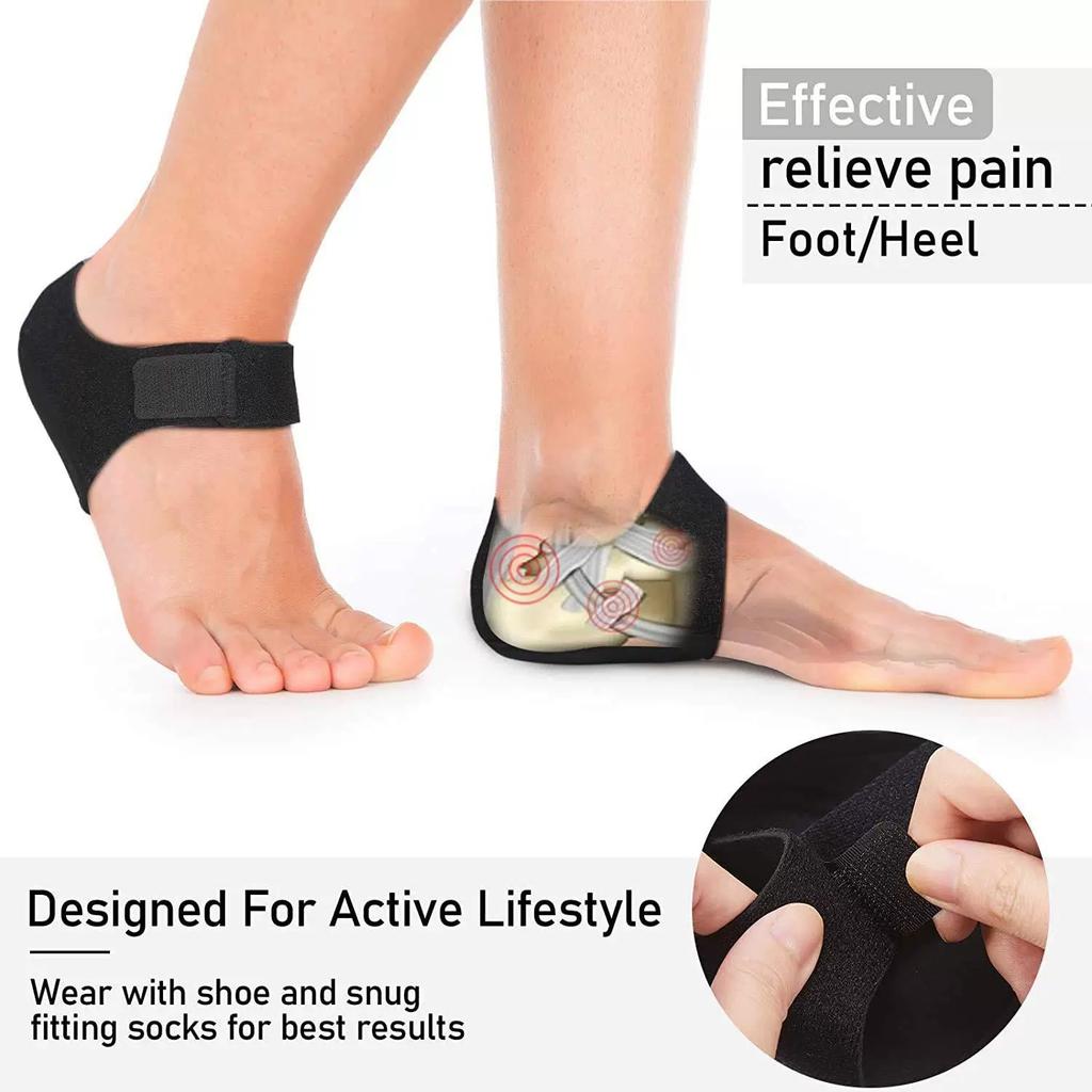 Adjustable Magnetic Heel Sleeve with Massage Pads, Archless Design, Rubber Heel Cover for Pain Relief, Warm Support for Home Office Sports