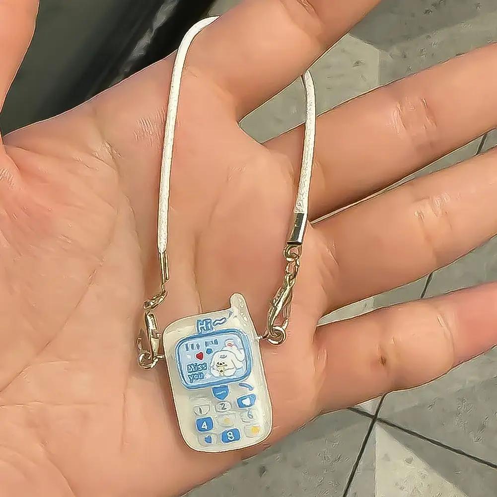 Doll Mini Pendant Model Cartoon Cute Little Mini Mobile Phone Ornament for 15-17cm Labubu Cartoon Pendant Sweet Couple Gift