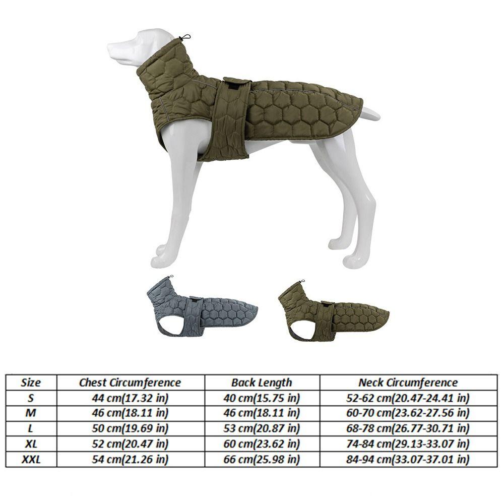 Reflective Strip Dog Winter Coat High-neck Design Fleece Lining Dog Turtleneck Thickened Warm Winter Dog Clothes Winter