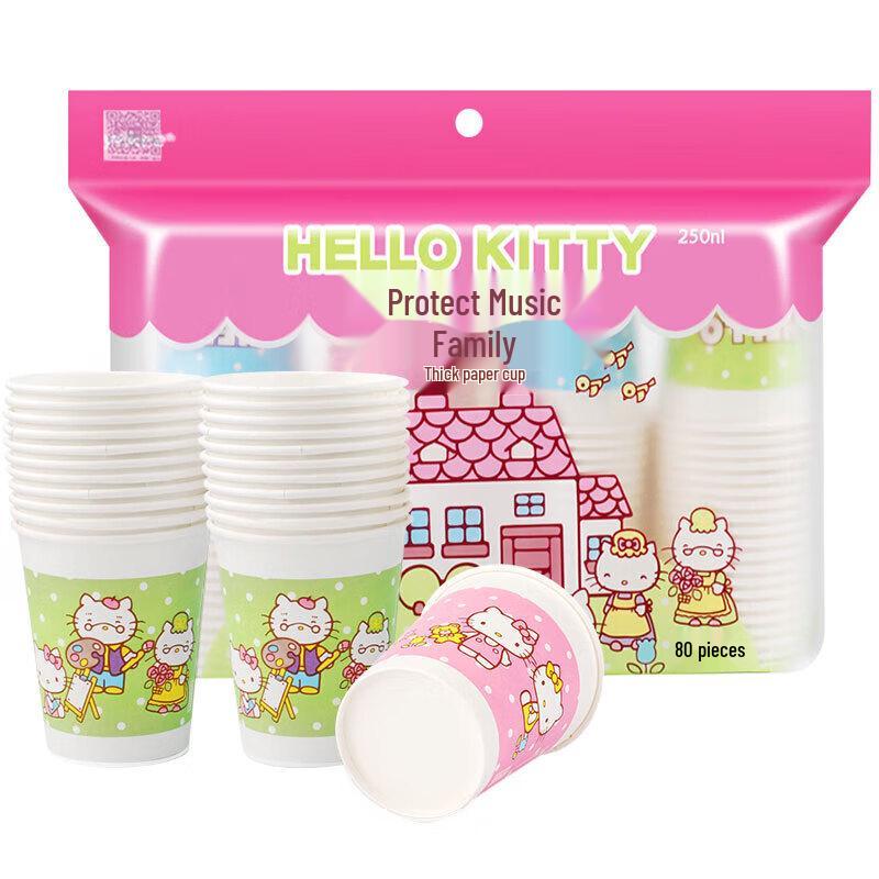 

Одноразовые бумажные стаканчики Yijie Hello Kitty & Sanrio 250ml 80pcs