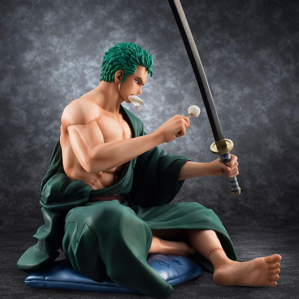 Anime One Piece Roronoa Zoro Figure New World Knife Sitting Action Figurine PVC Model Decoration Statues Doll Toy Gift