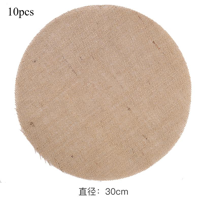 10Pcs Round Linen Jute Burlap Table Placemat Table Mat Dinner Table Tea Cup Plates Mat Home Wedding Birthday Party DIY Decor