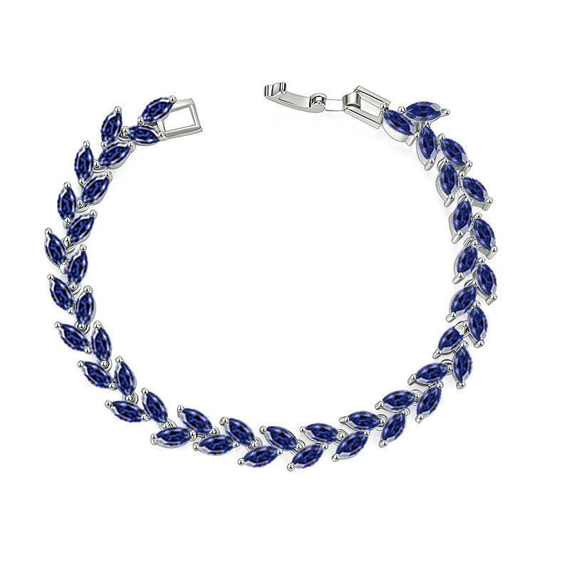 Colorful Crystal Willow Leaf Bracelet Women'S Niche Design Bracelet Bracelet Jewelry Zircon