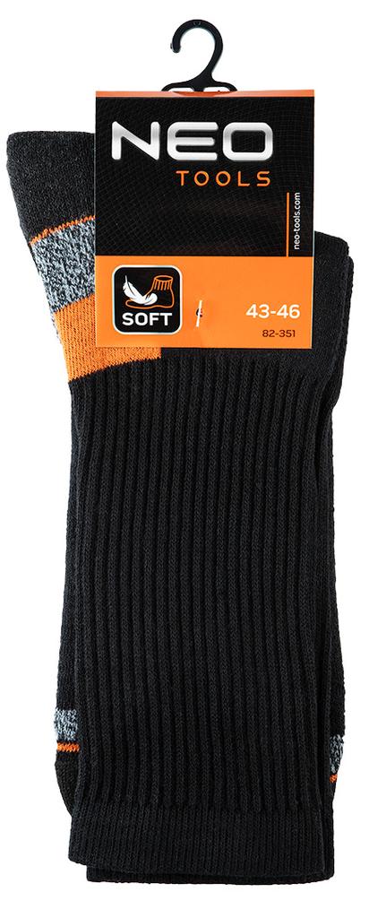 Work sock, ribbed cuff, high, size 43-46