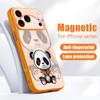 Black Coat Panda Pattern Case For iPhone 17 Pro Max Magnetic For Magsafe Skin Feeling Cover For iPhone 16 15 14 13 Pro Max