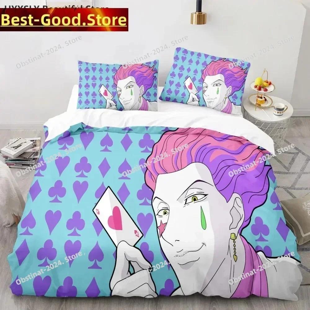 Hunter X Hunter Bedding Set Japanese Anime Printed Single Comforter Quilt Duvet Cover Pillow Case 3 Pieces Sets Kids Adult Size