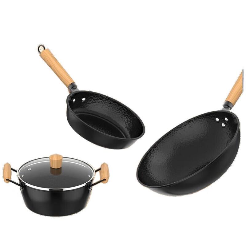 ASD Real Iron Non-Coating 3-Piece Cookware Set