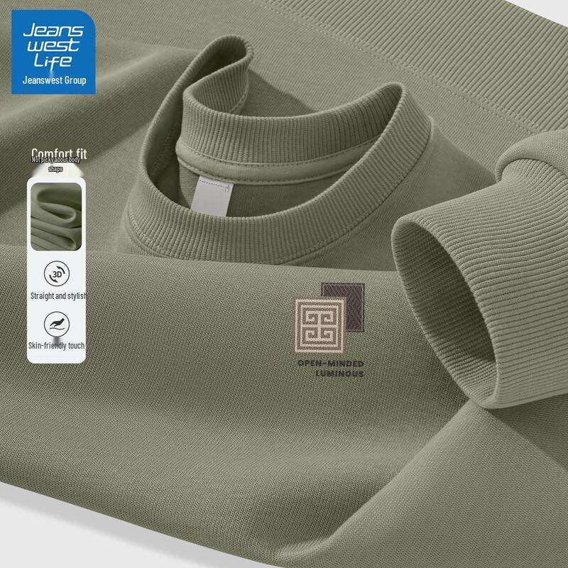 JEANSWEST LIFE Men's 2025 Knit Pattern Crewneck Sweatshirt