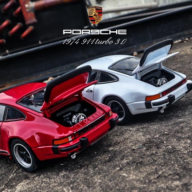 Welly 1/24 1974 Porsche 911 Turbo 3.0 Alliage Modèle de Voiture à l'Échelle Métal Moulé sous Pression Modèle de Voiture Miniature Collection Jouet pour Enfants
