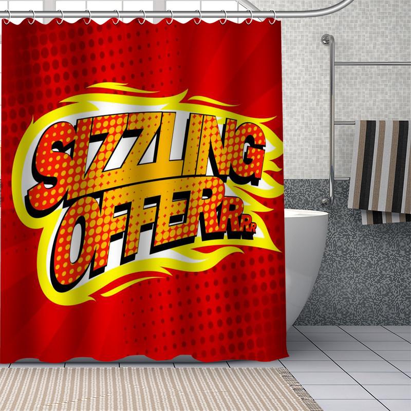 Comic-pop Art City Explosion Humor Expressions Shower Curtains Bathroom Curtain Fabric Washable Polyester for Bathtub Decor Set