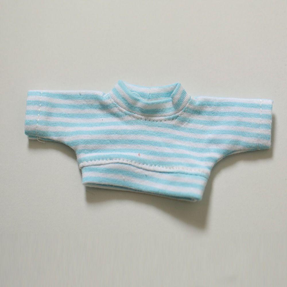 Stripe Plush Doll Clothes 15cm Solid Color No Attributes Doll Clothes DIY Dress Up