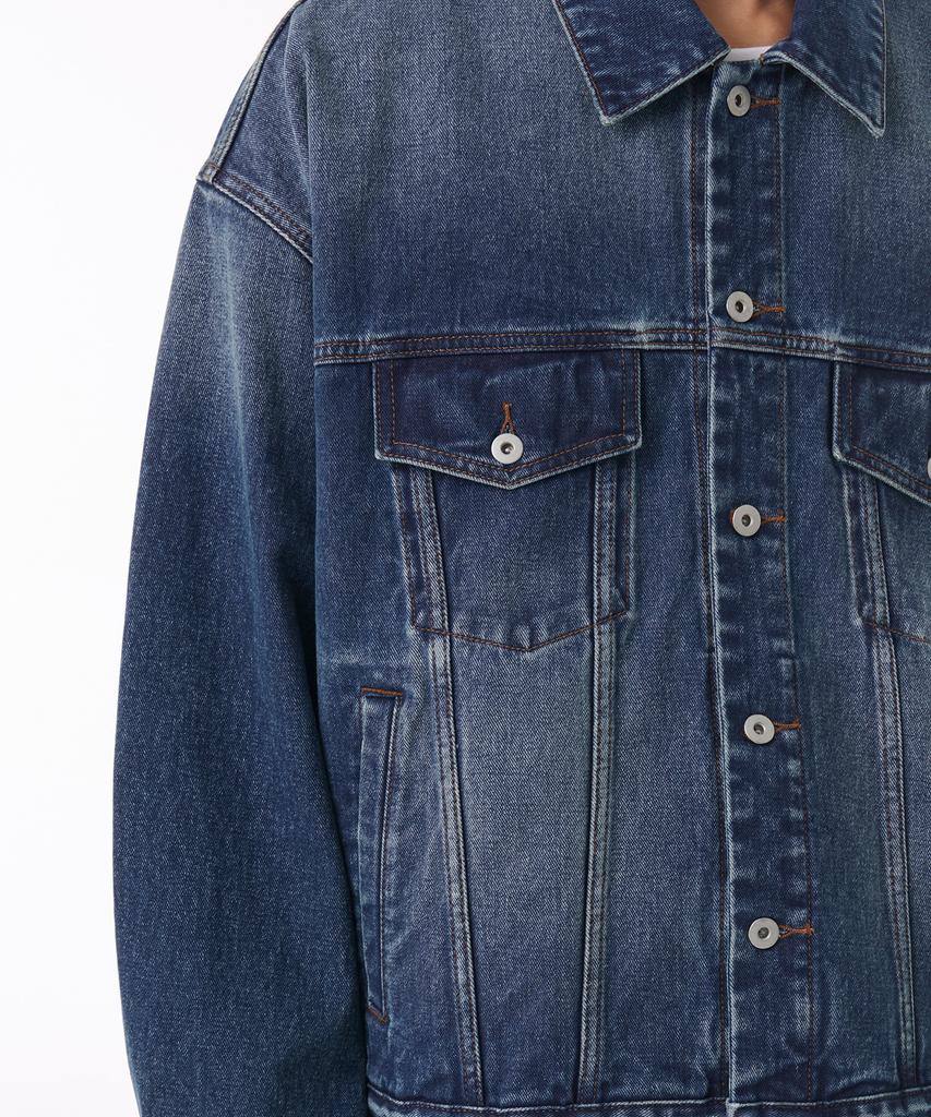 Musinsa Standard Extra Oversized Denim Trucker Jacket [Medium Indigo]