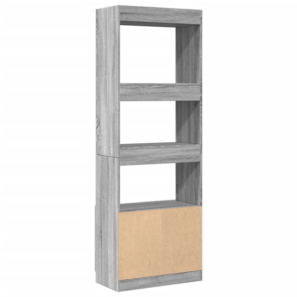 Highboard 63x33x180 Cm Grey Sonoma Wood Based Material