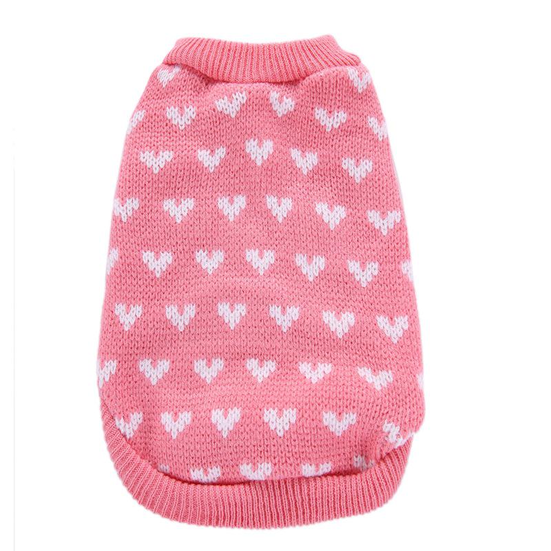 Pet Peach Heart Slim Fit Dog Sweater, Round Neck