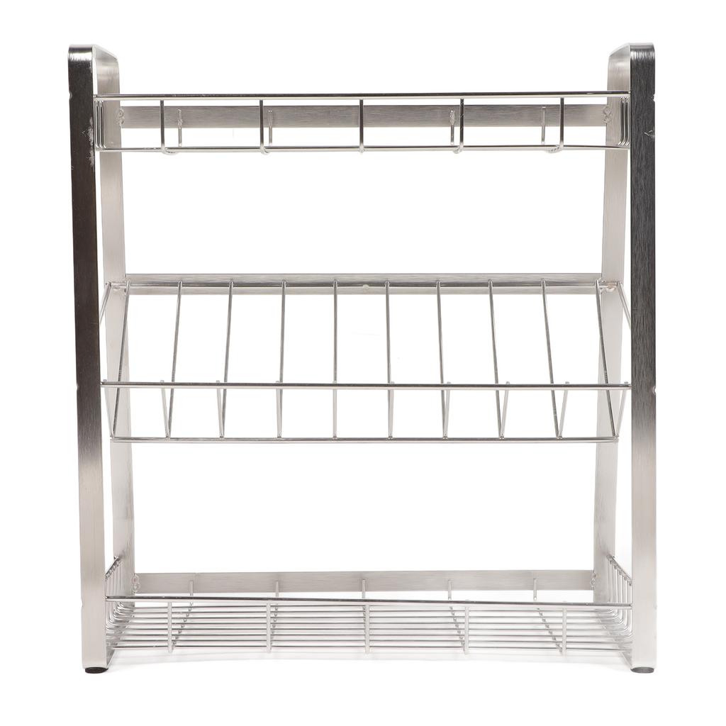 3 Layer Spice Rack Stainless Steel Seasoning Rack Organizer Kitchen Spice Holder for Household