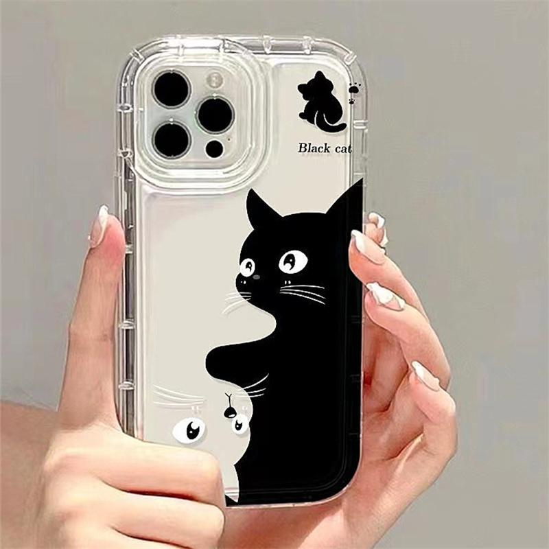 Cartoon Cat Graphic Phone Case For Samsung S24 S22 S23 Ultra S21 S20 FE Case A54 A34 A53 A32 A52 A14 A33 A55 Shockproof Cover
