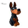 Solid Wood Dog Figurine Doberman Wooden Ornament, Hand Carved Creative Sculpture, Cute Handcrafted Statue for Home Shelf And Entryway Craft