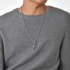 Colliers Croix pour Hommes, Colliers Pendentifs Croix en Acier Inoxydable Imperméables avec Anneau Cercle, Bijoux de Prière Chrétienne Élégants Cadeaux