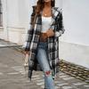 Women's Casual Fashion Comfortable Leisure Loose Contrast Color Buttoned Hooded Jacket