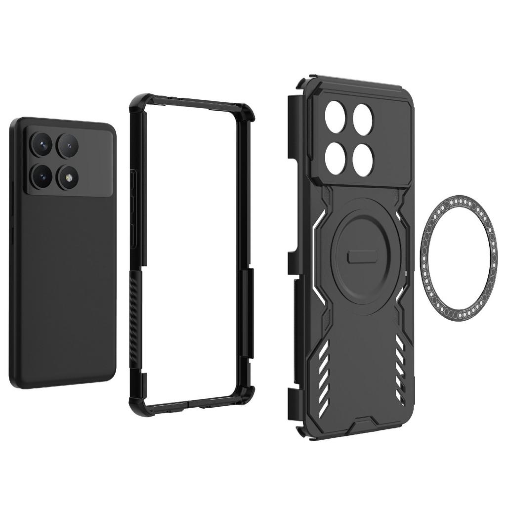 Magnetic Case For Xiaomi Poco F6 Pro 5G/Redmi K70 Pro 5G/K70 5G Butterfly Armor Hollow Heat Dissipation PC+TPU Phone Cover