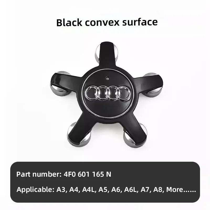 2026 4 Stück Auto Radnabenkappe Reifen Felge Mitte Ersatzkappe Dekoration Zubehör für 4YGYE Q5 A3 A5 A4 A4L A6 A6L A7 A8 Auto Emblem