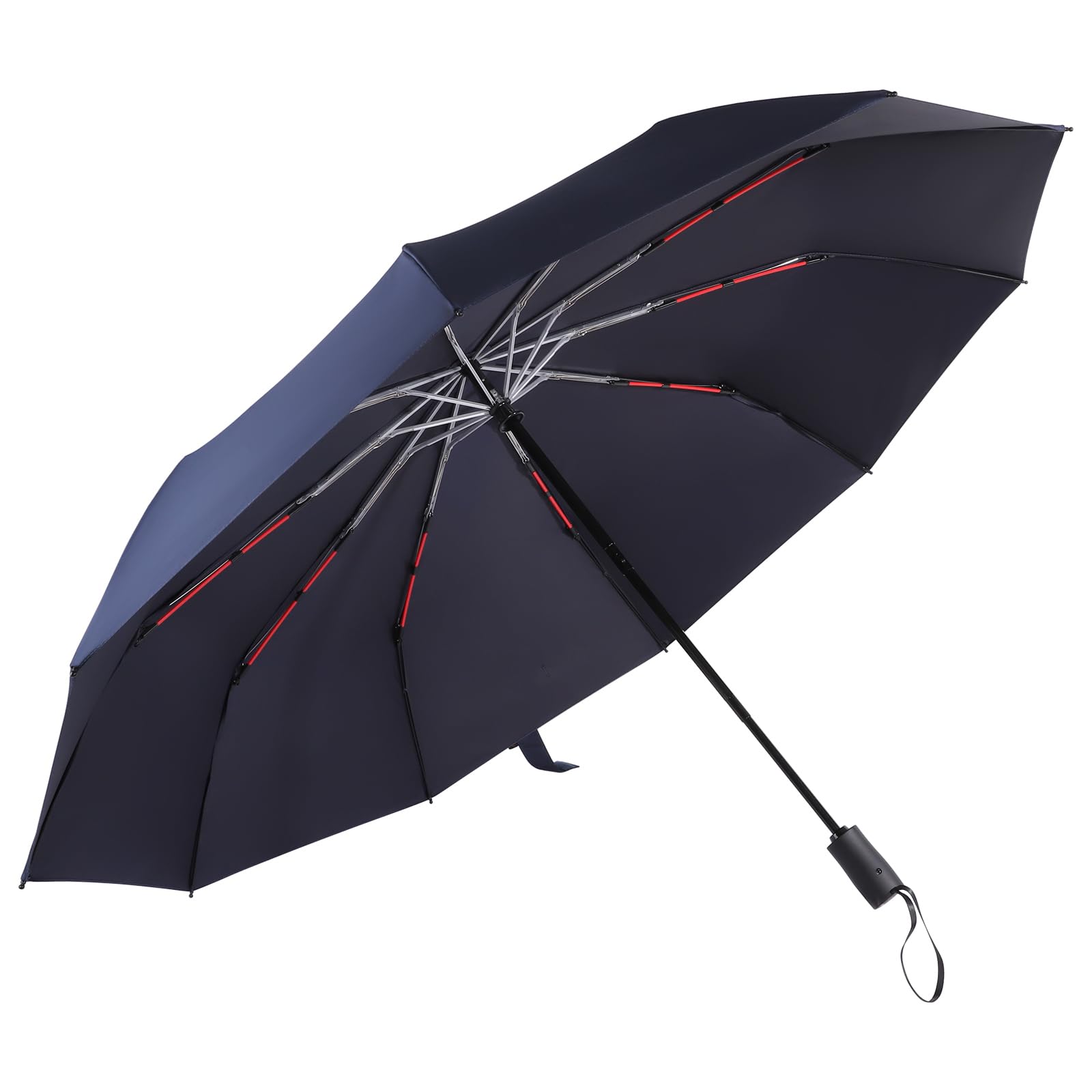 

Новый складной зонт Vialifer с 10 автоматическими спицами из стекловолокна 260T супер-красный большой складной зонт для мужчин и сезона дождей, тайфуна, чехол для хранения