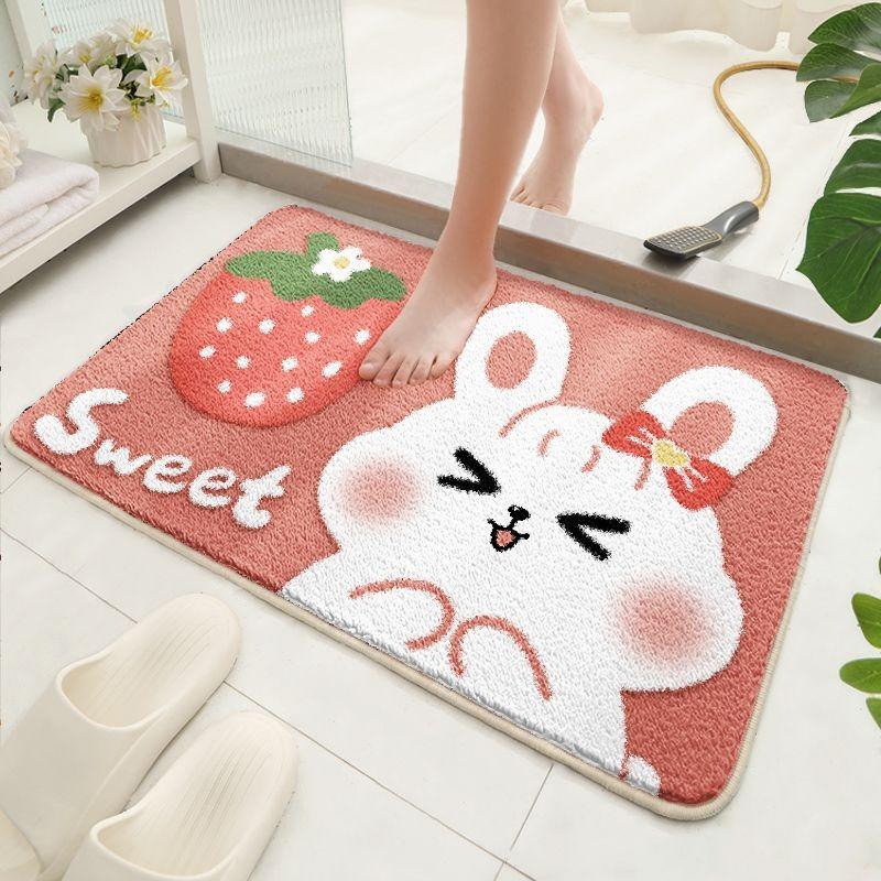Badezimmer saugfähiger Teppich verdickt Imitatkashmir Schlafzimmer Badezimmer rutschfeste Fußmatte Badezimmer saugfähige Bodenmatte