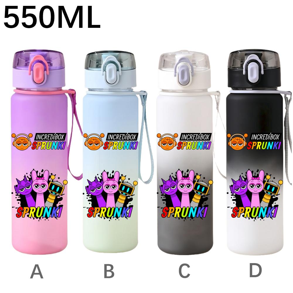 550ml Hra Sprunki Gradientní Sportovní Láhev na Vodu Kreslená Nepropustná Přenosné Lahve na Pití Venku Sport Fitness Pohárek na Vodu