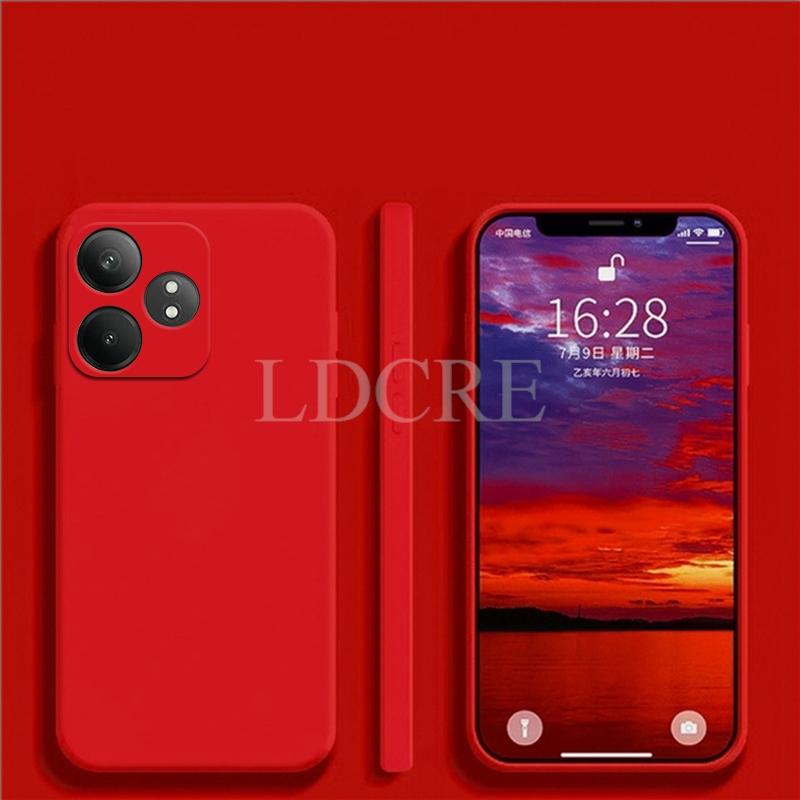 

Для Realme GT 6 Чехол Жидкий Силиконовый Чехол Realme GT 6 6T Чехол TPU Мягкий Резиновый Защитный Чехол Для Телефона Realme GT 6 Чехол Realme GT 6T красный