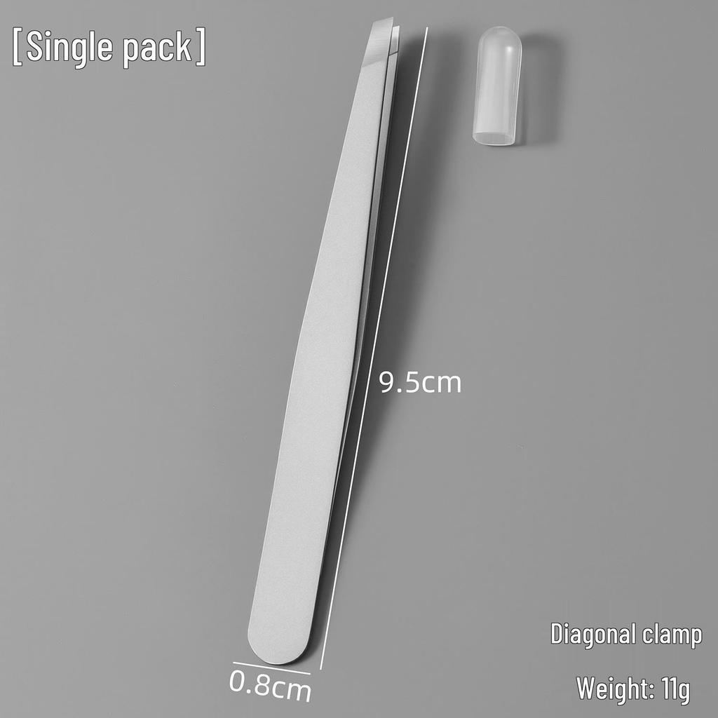Frosted 96 Stainless Steel Eyebrow & Eyelash Tweezers for Shaping & Hair Removal - Slanted, Flat, and Pointed Tips
