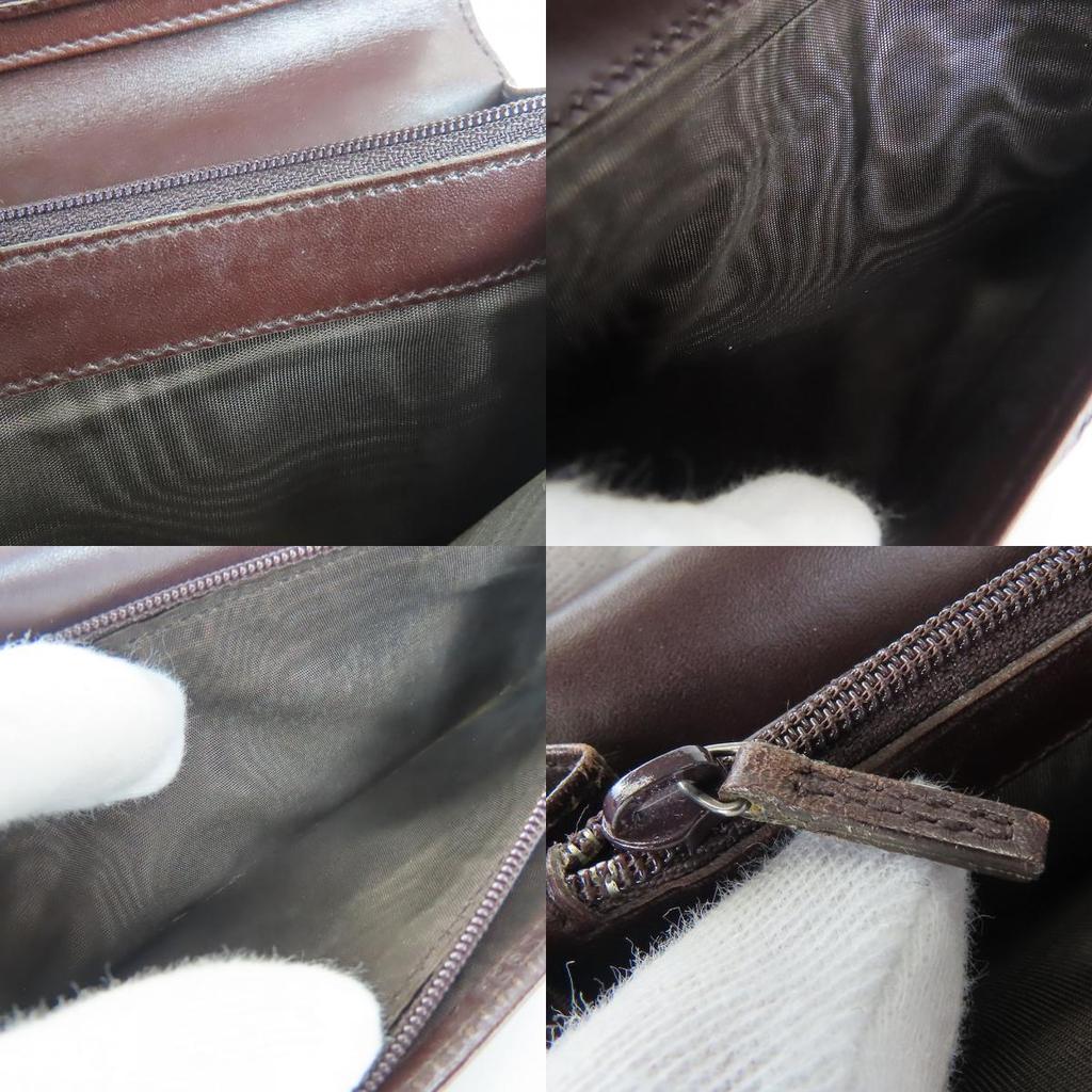Used GUCCI Bifold Wallet 146229 Sima leather Dark brown Purse