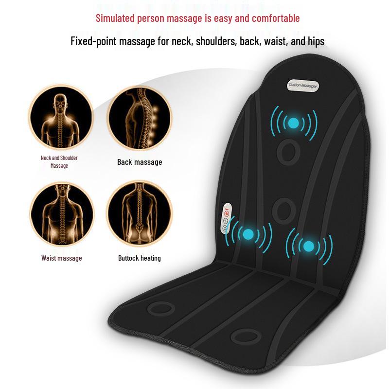 Heated Massage Seat Cushion for Office, Car & Winter Use - Vibrating Lumbar Support with Heat Therapy
