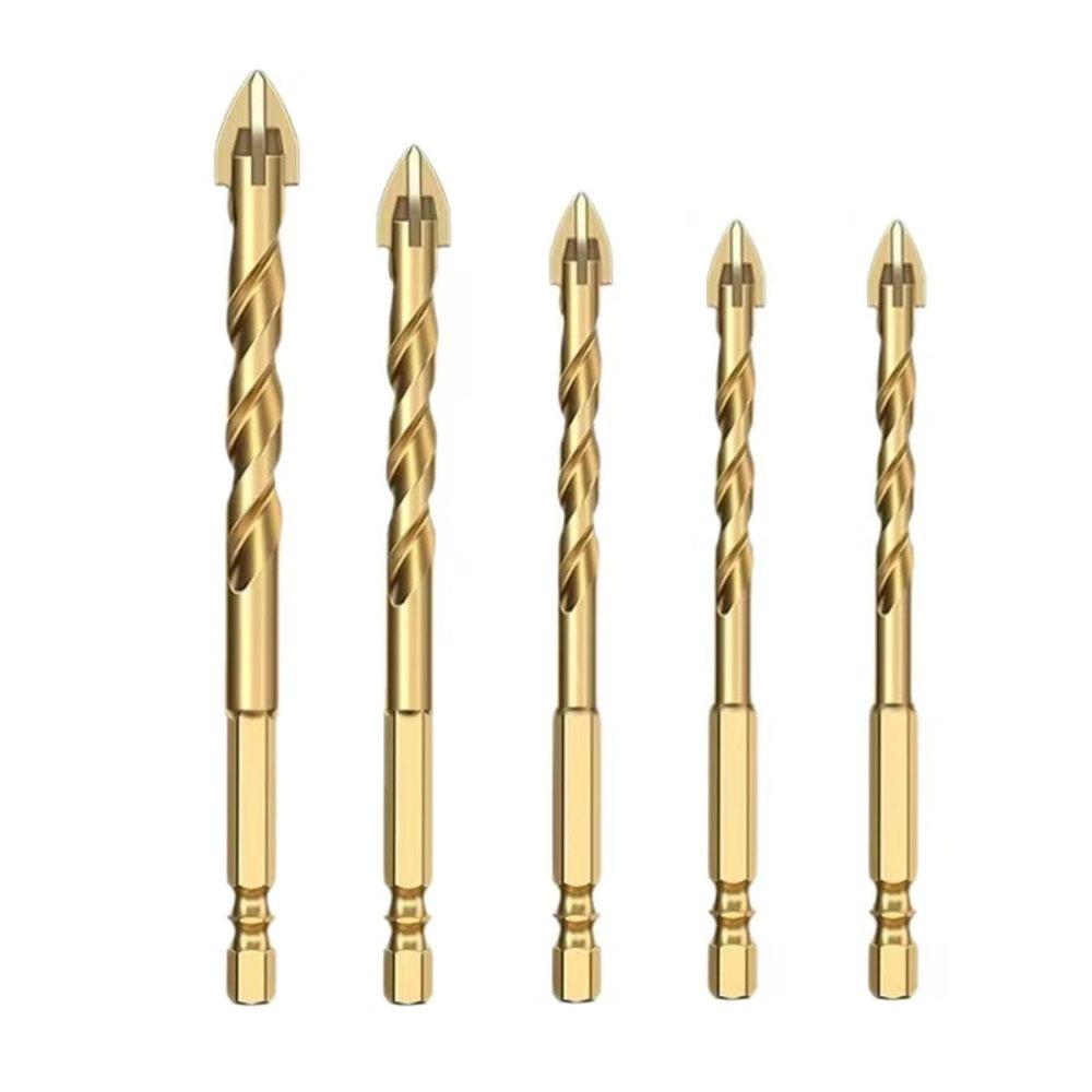 High Hardness Cross Hex Tile Drill Bit Four-Edged Hexagonal Shank Drill Bit Set  Drilling Tool