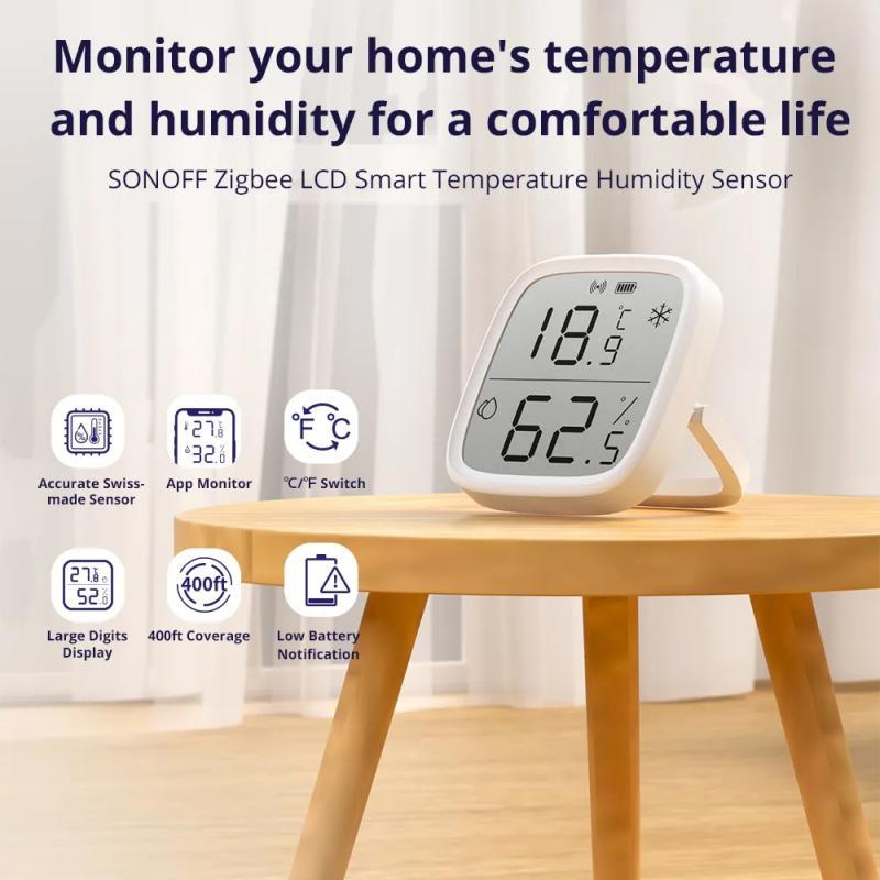 SONOFF SNZB-02D Zigbee Smart Temperature Humidity Sensor Transducer Real-time Monitor Ewelink Alexa Google Home Assistant Alice