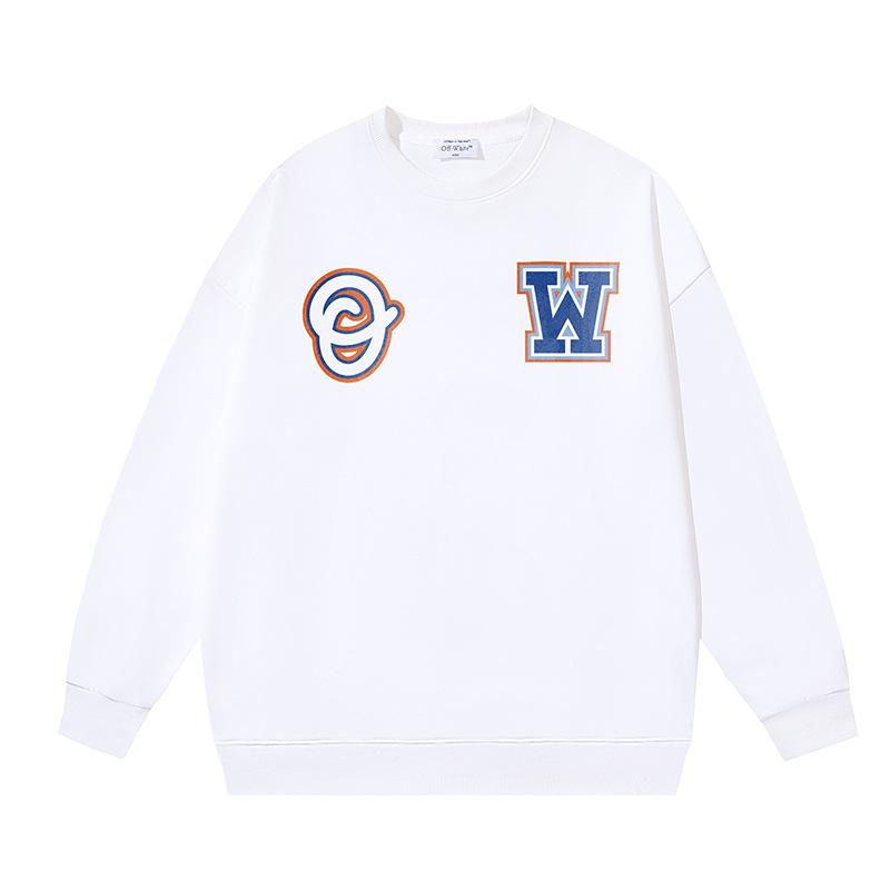 1111 Off-White 2026 Spring and Autumn New OW Magic Elder Pattern Printed Men's and Women's Round Neck Hoodie