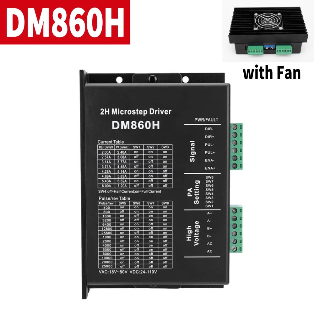 DM860H DM860 Stepper Motor Drive 0-200khz 2 Phase Stepper Motor Controller AC18-80V Or DC 24-110V Suit For Nema34 Stepper Motor