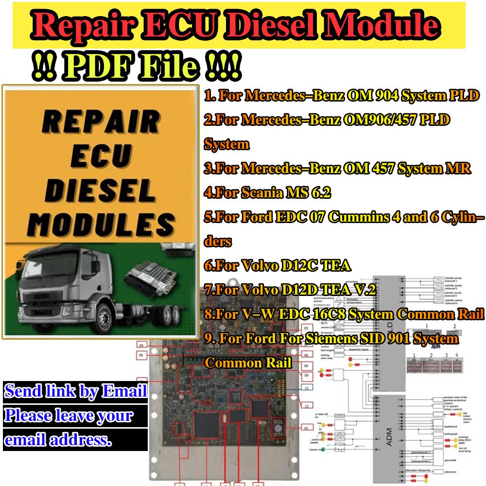 5 st ECU-reparation E-böcker Fullständig studieguide PDF-fil ECU-moduler Omprogrammeringskurs för verkstad Bil Lastbil Diagnostiskt hjälpmedel