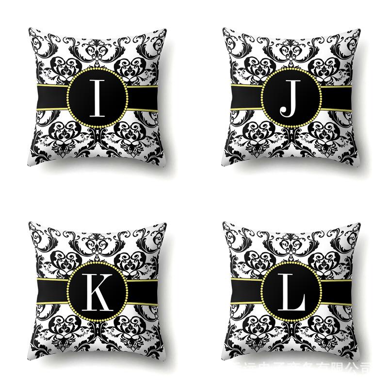 Polyester Pillow Case Home Decoration Geometric Print 26 English Letters Bedside Cushion Cover