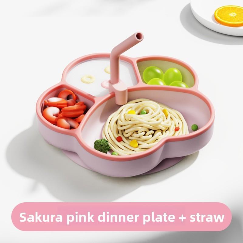 Baby Silicone Divided Cat Paw Plate With Suction For Toddlers Feeding And Training