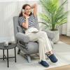 Convertible Armchair, 1-Seater, Folding Armchair-Bed, Linen, Adjustable Backrest, Pillow, Light Gray