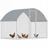 Outdoor Chicken Coop 2.8x1.7x1.9 M Oxford Cloth Cover Anti UV Waterproof Latches For 5 8 Chickens Silver