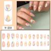 Pre-made Press-On Nails With Gradient Line Design Minimalist INS Style False Nail Tips Women