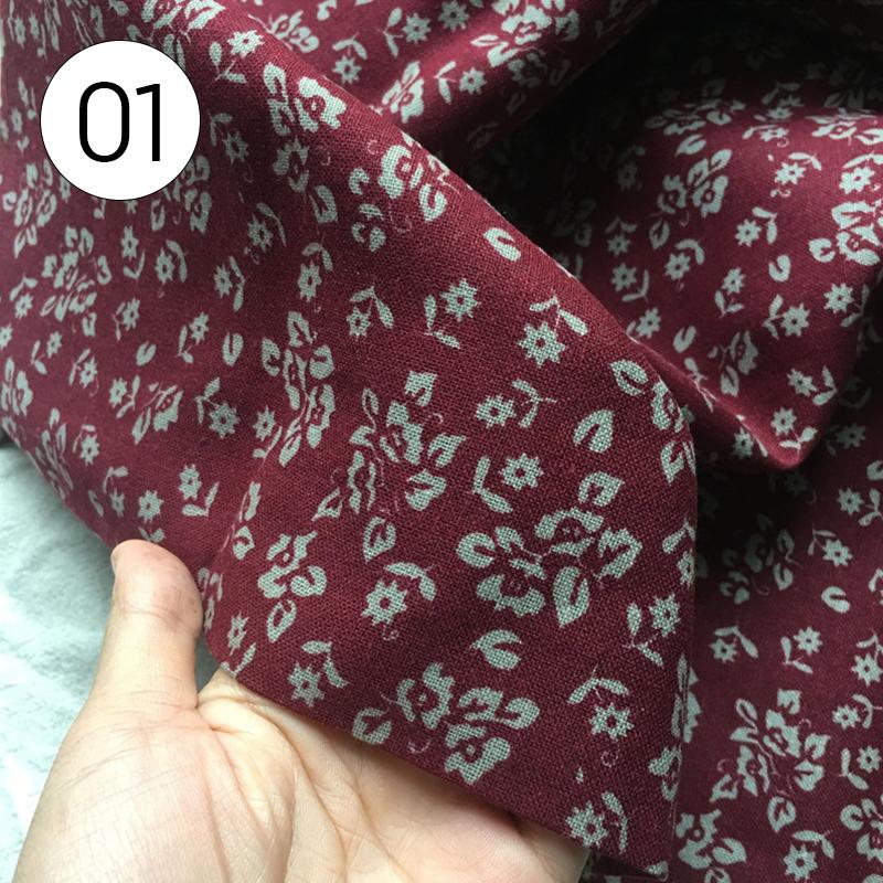 100x145cm Pastoral Style Small Floral Printed Fabric Retro Cotton Linen Fabric For Sewing Clothes Tablecloth DIY Patchwork