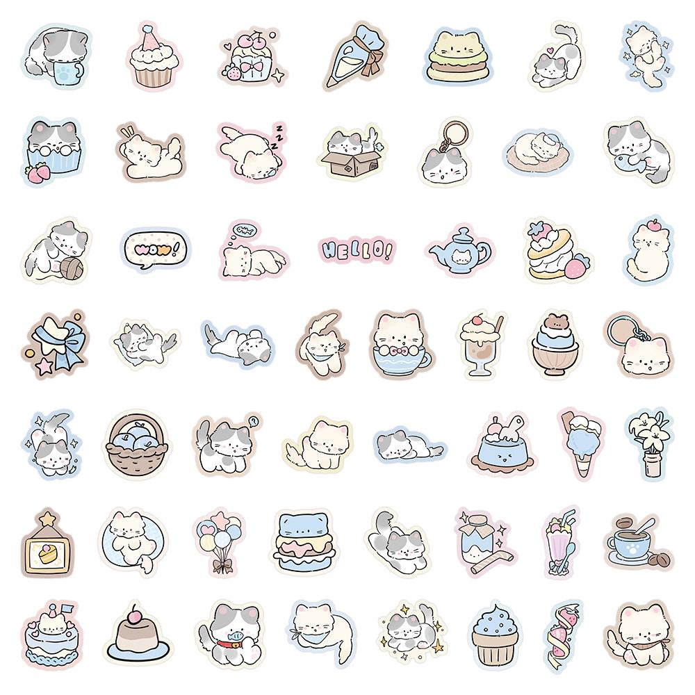 1800 Realistic Cartoon Kitten Stickers: Cute Cat Graffiti Collection for Creative Decoration