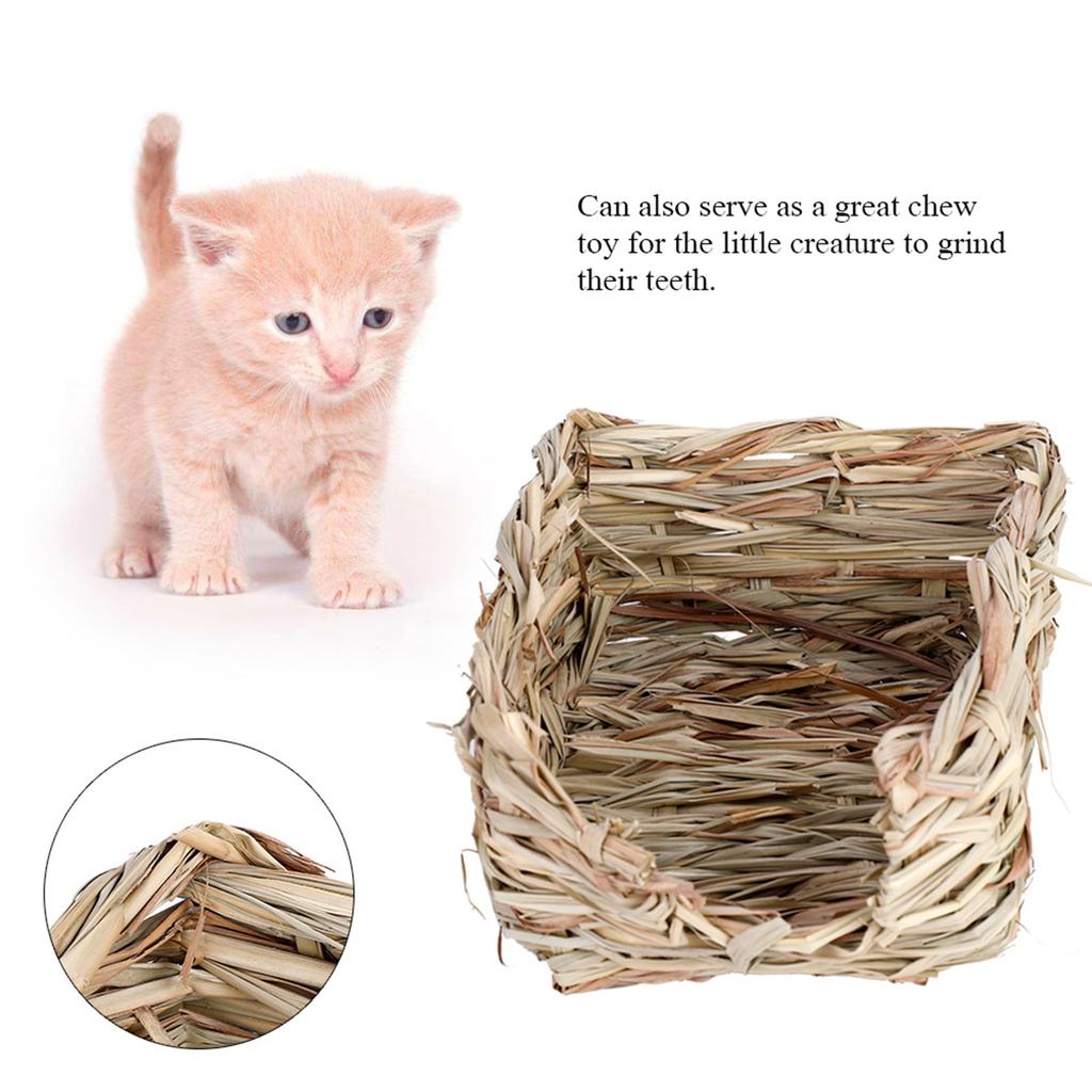 Durable Rabbit Grass House Chew Toy Mat Bed for Hamster Guinea Pig Bunny