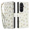 Applicable to Samsung Z Fold7Lanyard phone case with floral and checkered pattern leather cover Fold6/5/4Flip cover case
