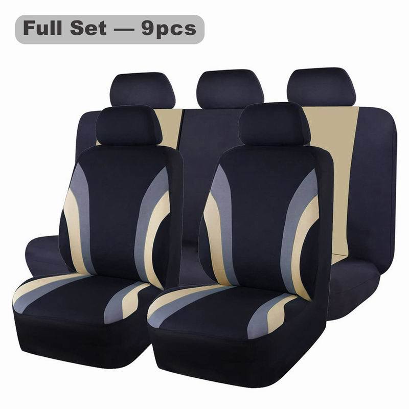 Universal Full Set Car Seat Protectors Breathable Polyester & PVC seat cover for Compatible SUV Pickup Accessories