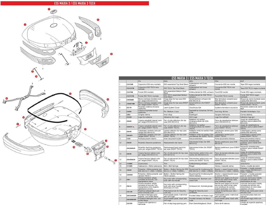 Givi Fangband for Case Cover Right + Left | Z2276R